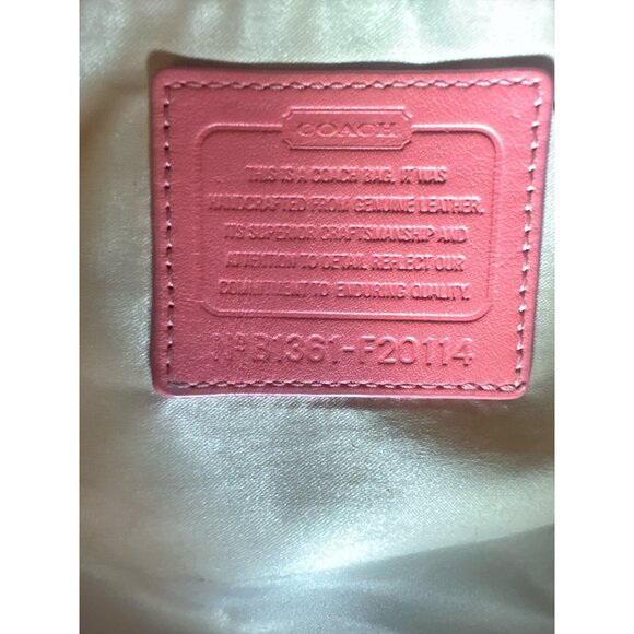 Coach Ashley Leather Hobo F20114 Coral Leather Brass Convertible Shoulder Bag - Picture 8 of 8